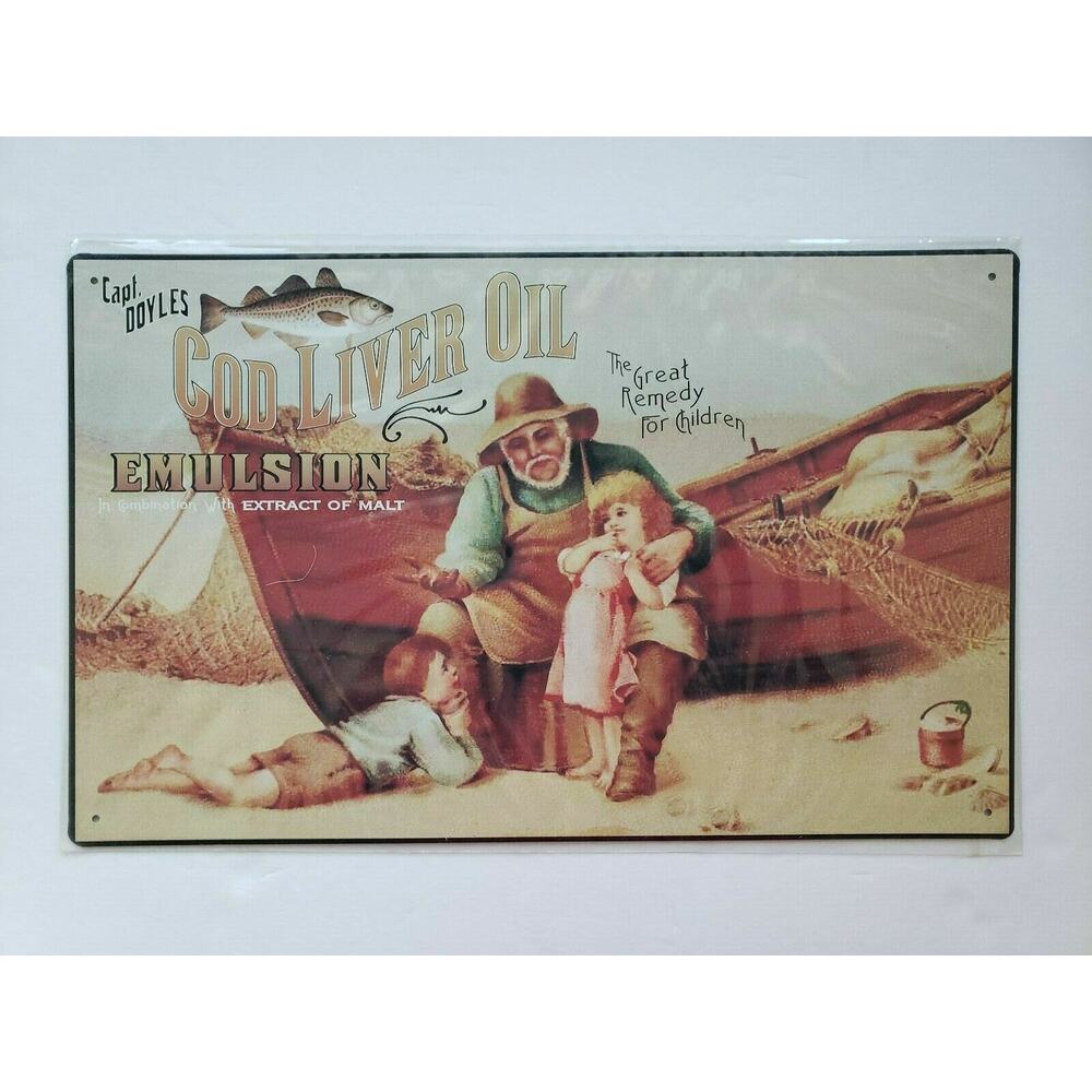 Capt. Doyles Cod Liver Oil Ohio‎ Wholesale Inc. 16x10 Rustic Retro Metal Signs